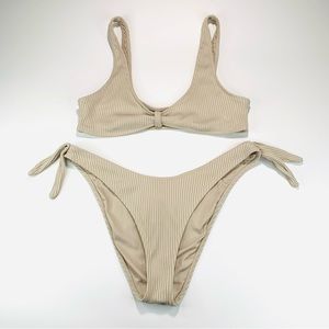 Rush bikini swimsuit ribbed tan bikini swimsuit beachwear women size XL